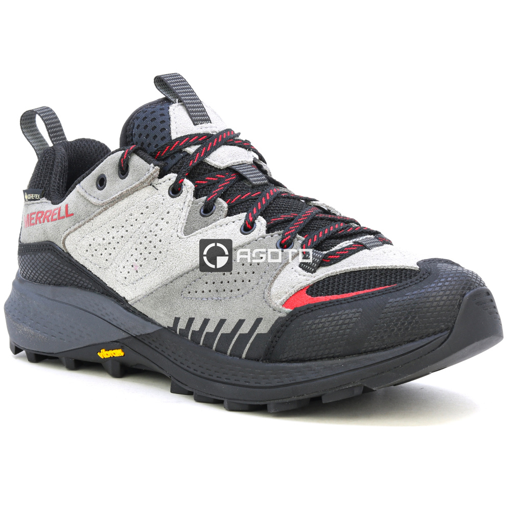 detail MERRELL Capra 2 Gtx šedá pánská kožená outdoor obuv membrána Gore-Tex®