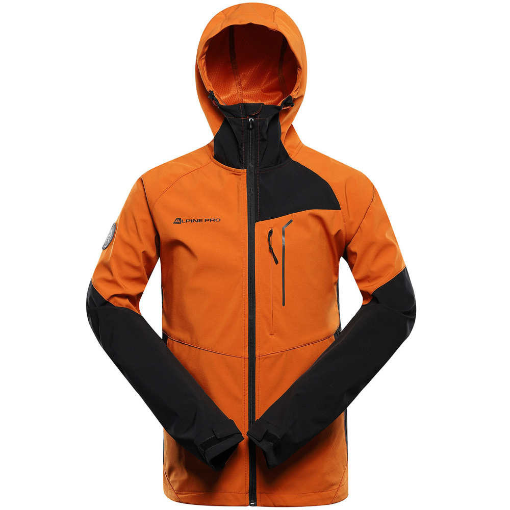 detail ALPINE PRO Esprit oranžová pánská softshell bunda DWR 8000 mm