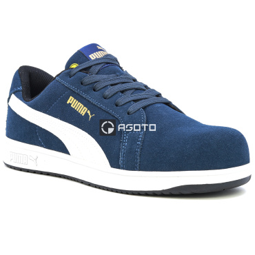 PUMA Iconic low S1P ESD modrá pánská pracovní obuv